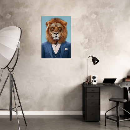 Suave Lion in Suit Canvas - ROMAG Store