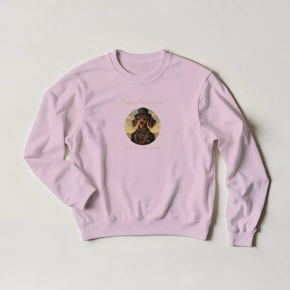Dapper Dachshund Sweatshirt – The Canine Model Streetwear Graphic Tee - ROMAG Store
