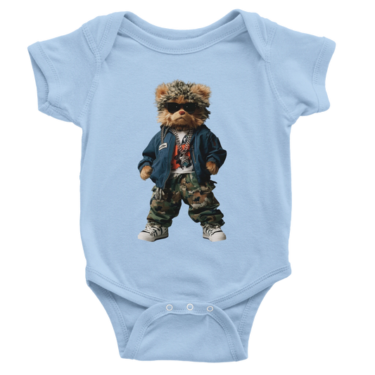 Cool Camo & Shades Bear Baby Short Sleeve Bodysuit - ROMAG Store