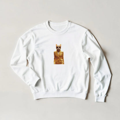 Chic Cat Sweatshirt – Luxe Streetwear Graphic in Your Choice of 6 Hues & Sizes S - 3XL - ROMAG Store