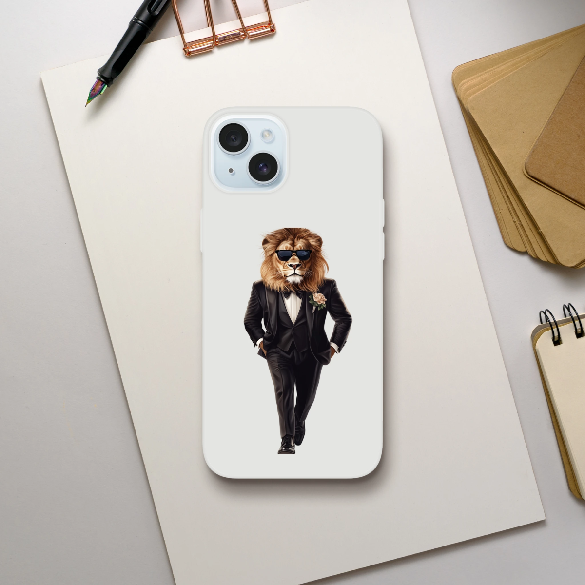 Dapper Lion in Tuxedo iPhone Flexi Case - ROMAG Store