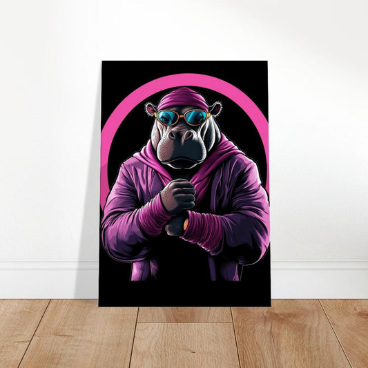 Urban Hippo in Pink Canvas Art - ROMAG Store