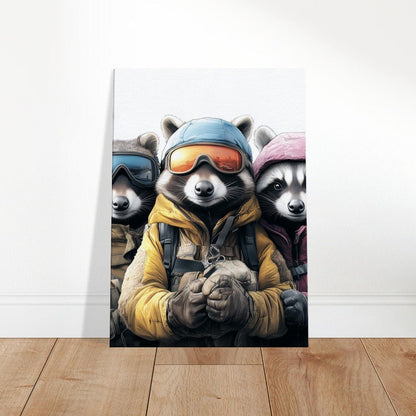Raccoon Ski Team Canvas Print - ROMAG Store