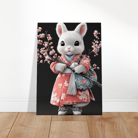 Chic Bunny in Kimono Canvas Art - ROMAG Store