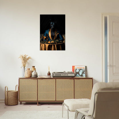 Doberman in Teal Suit Canvas - ROMAG Store