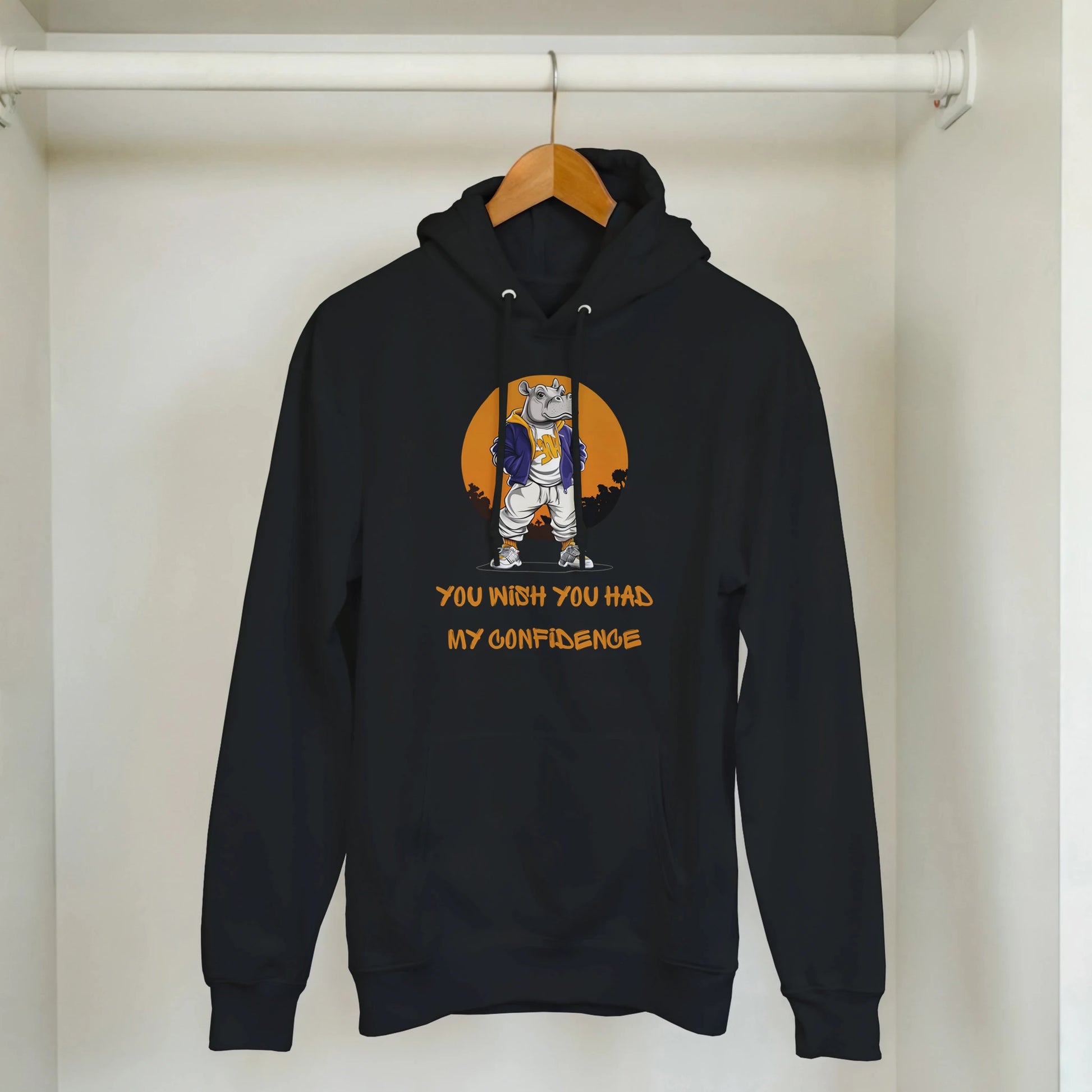 Confident Hippo Streetwear Hoodie - ROMAG Store