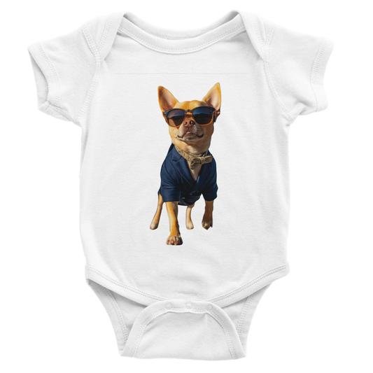 Chihuahua Chic Baby Short Sleeve Bodysuit - ROMAG Store