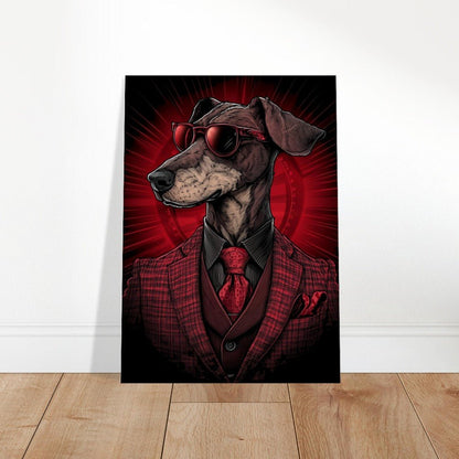 Red Suit Dapper Dog Canvas Wall Art - ROMAG Store