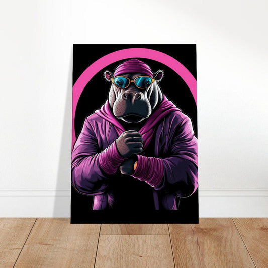Urban Hippo in Pink Canvas Art - ROMAG Store