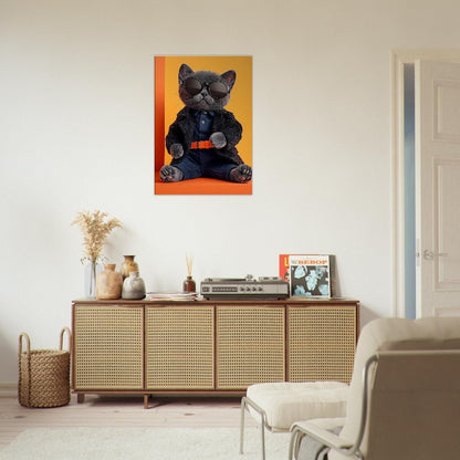 Sophisticated Cat in Shades Canvas - ROMAG Store