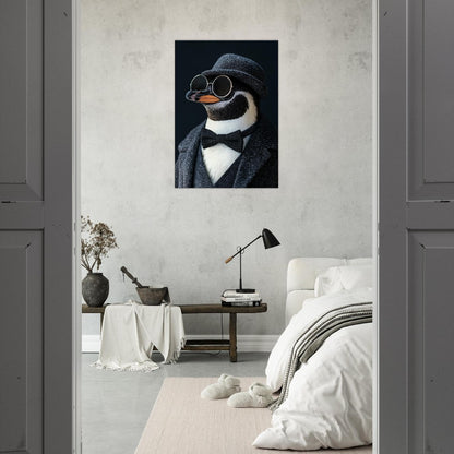 Dapper Penguin in Suit Canvas - ROMAG Store