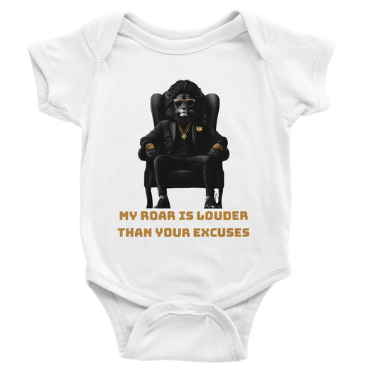 King Lion Attitude Baby Short Sleeve Bodysuit - ROMAG Store