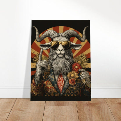 Hipster Goat Canvas Wall Art - ROMAG Store