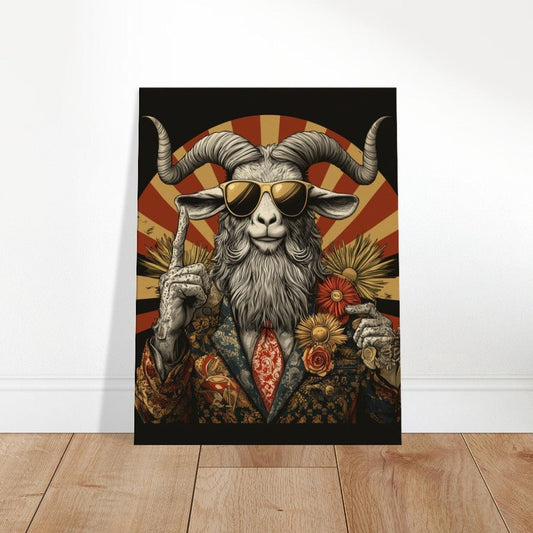 Hipster Goat Canvas Wall Art - ROMAG Store