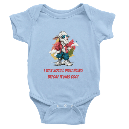 Goat 'Social Distancing' Baby Short Sleeve Bodysuit - ROMAG Store