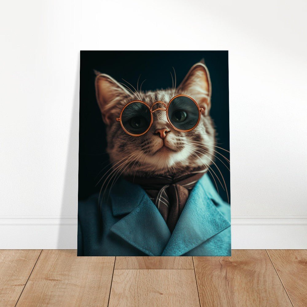 Sophisticated Cat in Suit Canvas - ROMAG Store