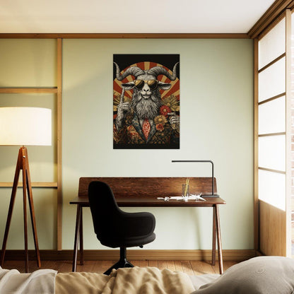 Hipster Goat Canvas Wall Art - ROMAG Store