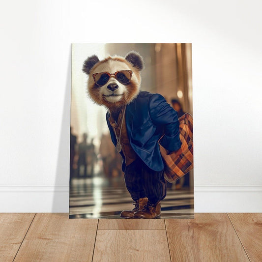 Red Panda in Suit Canvas Art - ROMAG Store