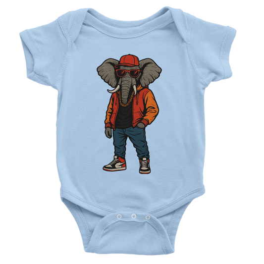 Urban Streetwear Elephant Baby Short Sleeve Bodysuit - ROMAG Store