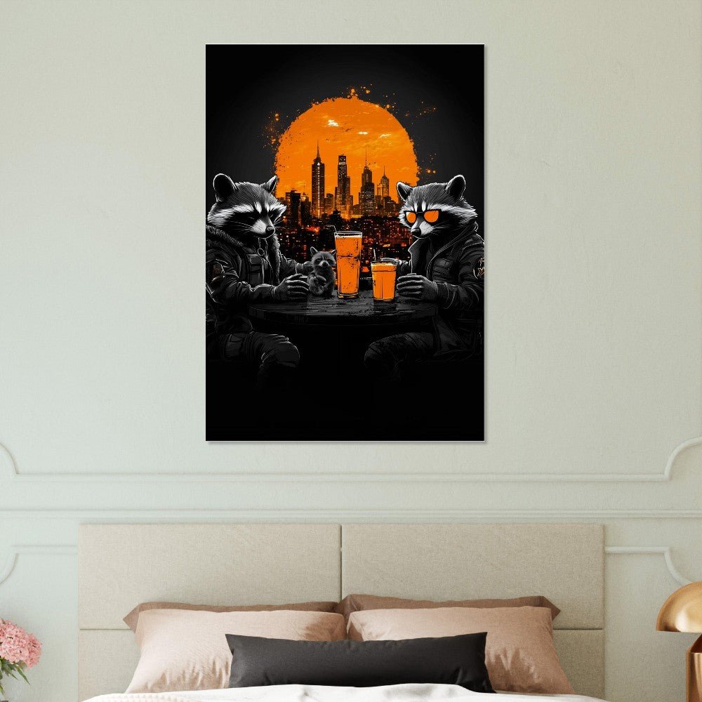 Urban Raccoon Squad Canvas Art - ROMAG Store