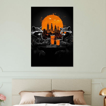 Urban Raccoon Squad Canvas Art - ROMAG Store