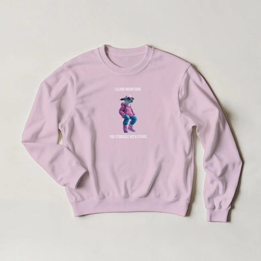 Llama Hiker Sweatshirt – Bold Streetwear Graphic with Attitude - ROMAG Store