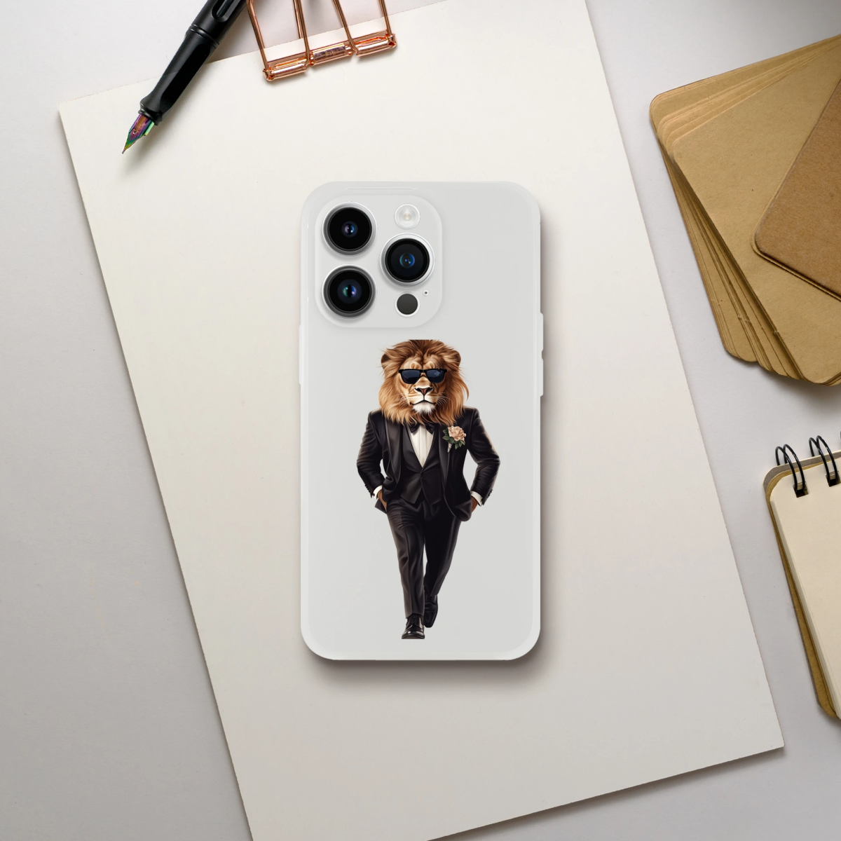 Dapper Lion in Tuxedo iPhone Flexi Case - ROMAG Store