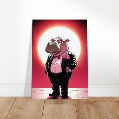 Dapper Hippo Canvas Art - ROMAG Store
