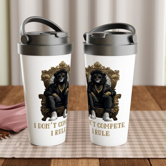 Royalty Lion Gold Bling Stainless Steel Travel Mug - ROMAG Store