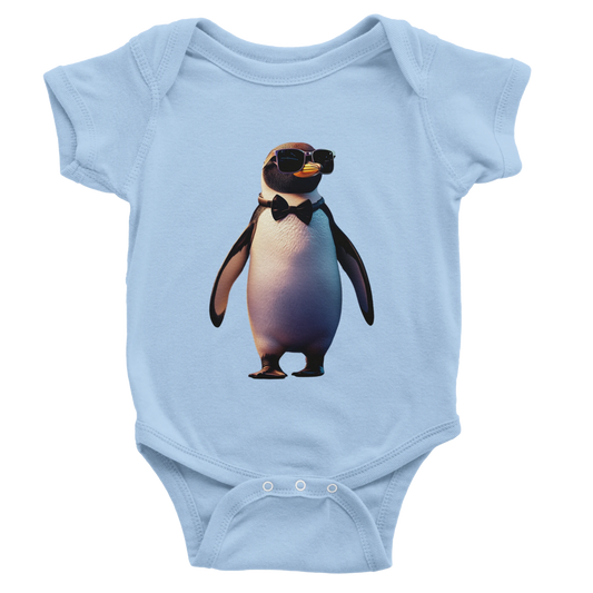 Cool Penguin Aviator Baby Short Sleeve Bodysuit - ROMAG Store