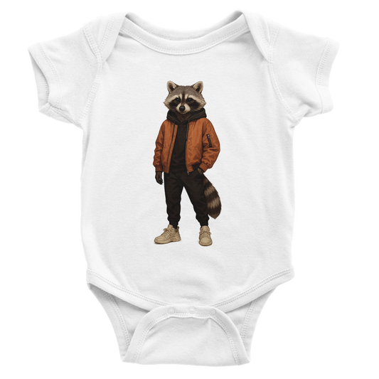Cool Raccoon Baby Short Sleeve Bodysuit - ROMAG Store