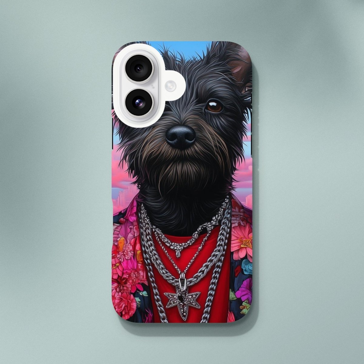 Chic Terrier Floral Jacket iPhone Tough Case - ROMAG Store