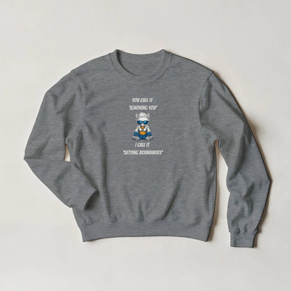Sassy Cat 'Setting Boundaries' Sweatshirt – Bold Streetwear Graphic - ROMAG Store