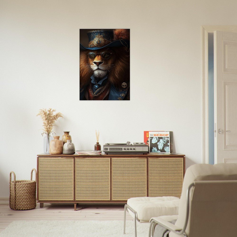 Regal Lion in Steampunk Attire Canvas - ROMAG Store