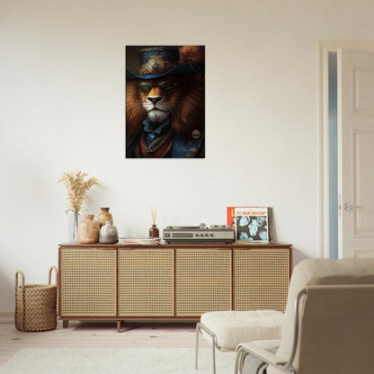 Regal Lion in Steampunk Attire Canvas - ROMAG Store