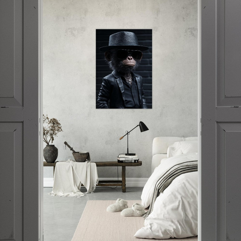 Chimp in Black Suit Canvas - ROMAG Store