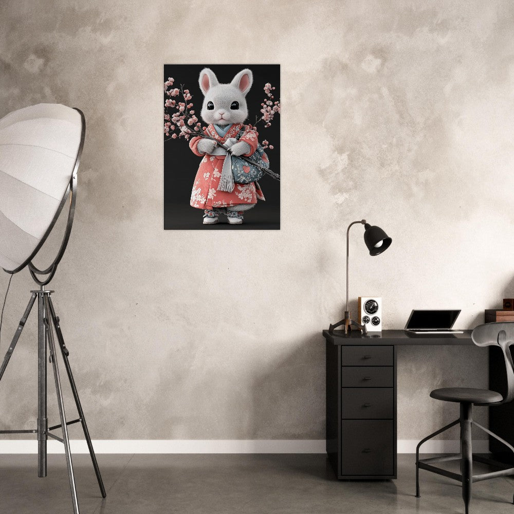 Chic Bunny in Kimono Canvas Art - ROMAG Store