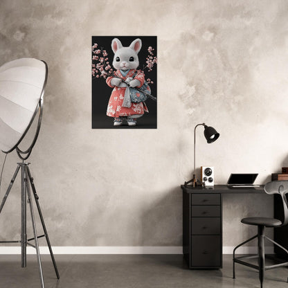 Chic Bunny in Kimono Canvas Art - ROMAG Store