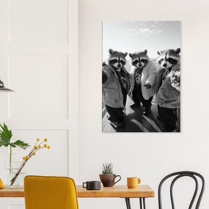 Urban Raccoon Squad Canvas Art - ROMAG Store