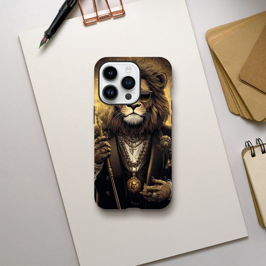 Regal Lion in Gold Glitz iPhone Tough Case - ROMAG Store