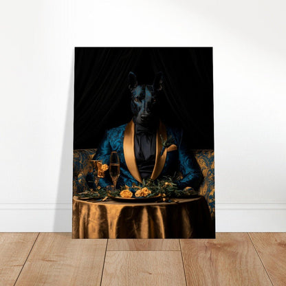 Doberman in Teal Suit Canvas - ROMAG Store