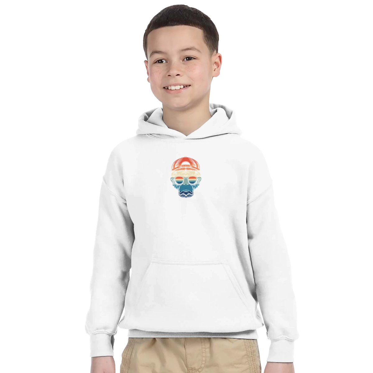 Retro Sunset Ape Kids Hoodie - ROMAG Store