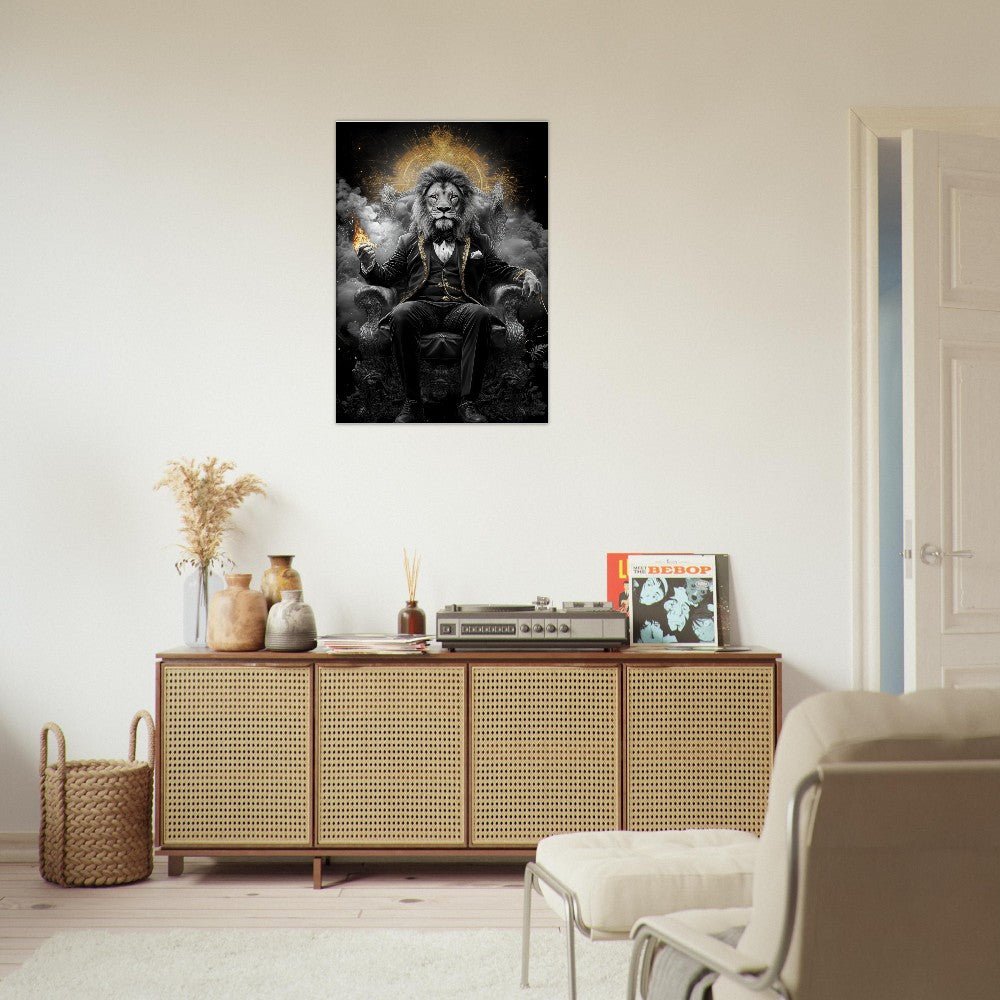 Regal Lion in Tuxedo Canvas Art - ROMAG Store