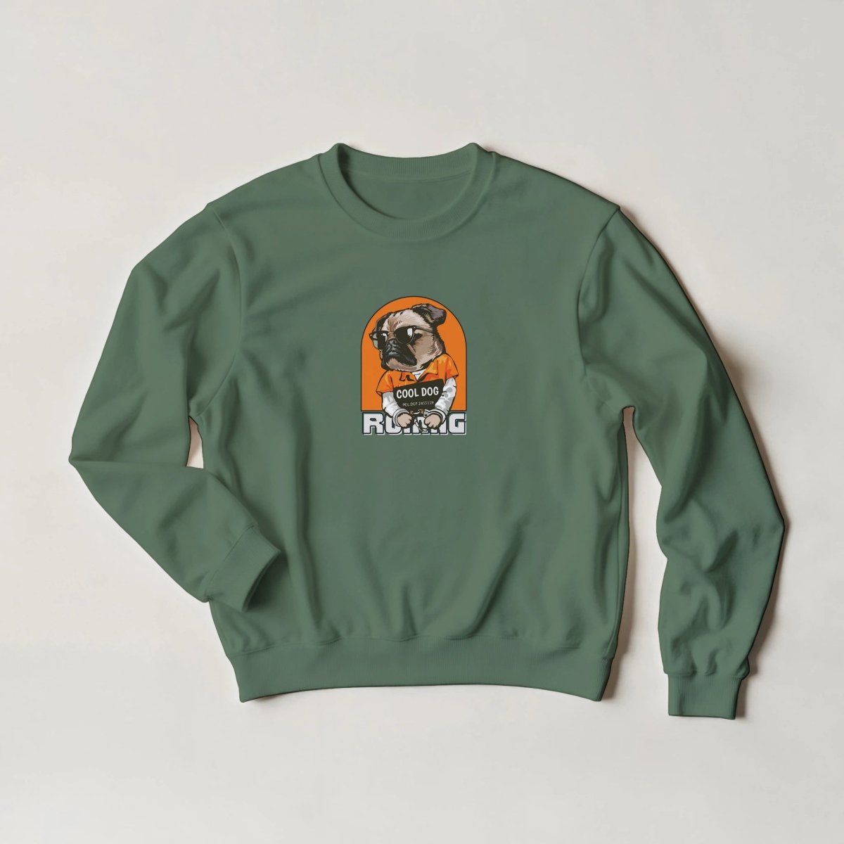 Cool Dog Mugshot Sweatshirt – Rebel Pug Streetwear Graphic in 6 Colors - ROMAG Store