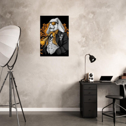 Luxury Rabbit in Suit Canvas Wall Art - ROMAG Store