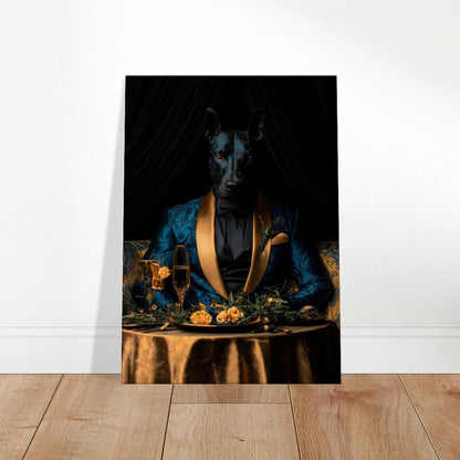 Doberman in Teal Suit Canvas - ROMAG Store