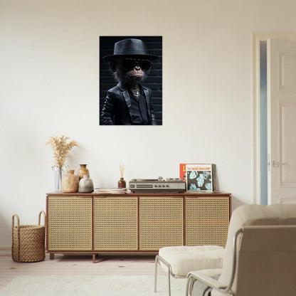 Chimp in Black Suit Canvas - ROMAG Store