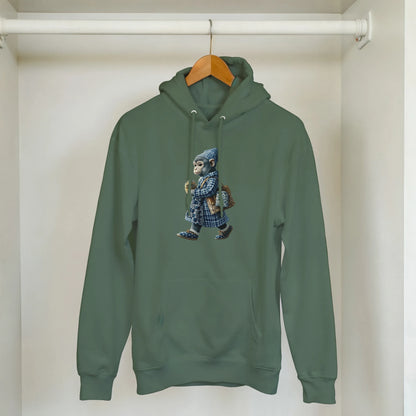 Chic Plaid Monkey Hoodie - ROMAG Store