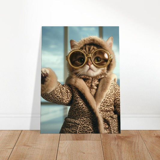 Luxury Cat in Fur Coat Canvas - ROMAG Store