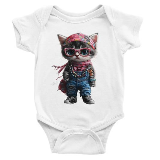Urban Chic Kitty Baby Short Sleeve Bodysuit - ROMAG Store